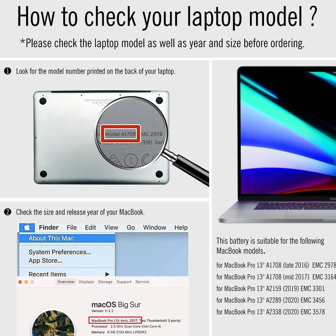 BLESYS A1713 akumulator do MacBook Pro 13 cali A1708
