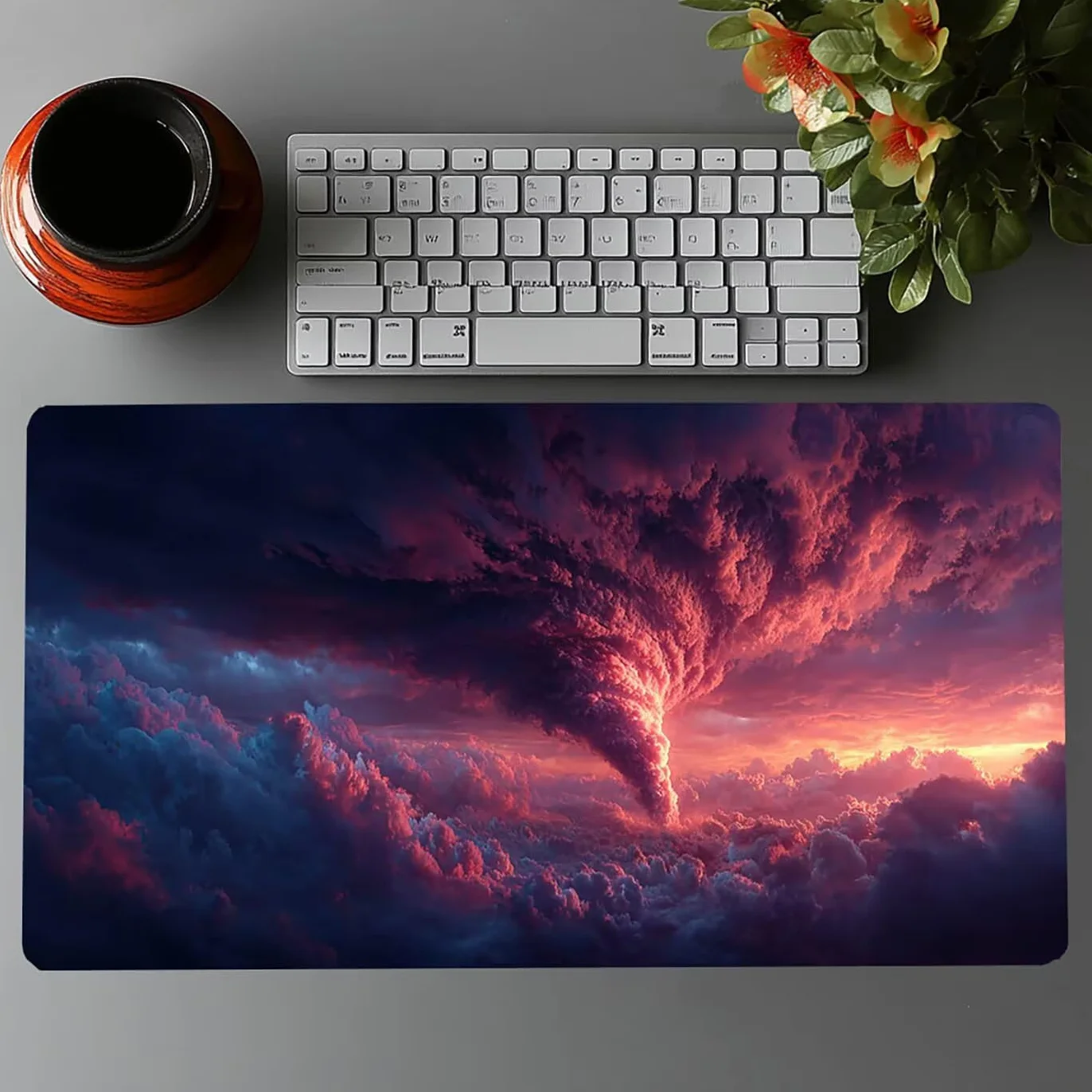 Podkładka pod mysz, chmura, duża podkładka pod mysz do gier, 140 x 60 x 0,30 cm, podkładka na biurko duża jako podkładka pod mysz do laptopa, komputera, klawiatura do gier, poprawia dokładność i