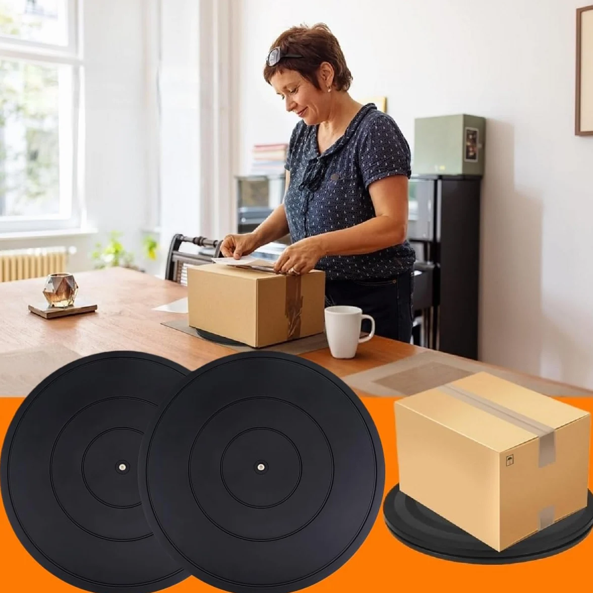 Platforma obrotowa 40 cm, platforma obrotowa o 360 stopni, uniwersalna płyta obrotowa ze stalowymi łożyskami kulkowymi, płyta obrotowa, wielofunkcyjna do laptopów, monitorów, telewizorów, głośników