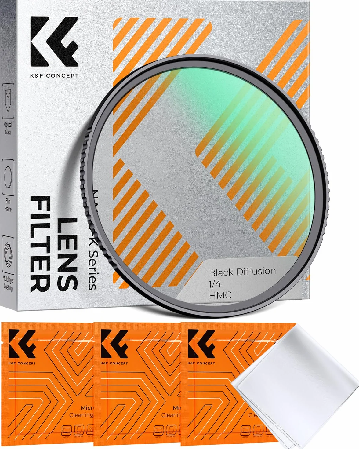 K&F Concept 46 mm czarna dyfuzja 1/4 filtr mgiełka miękkie świecące filtry do soczewek (seria Nano-K)