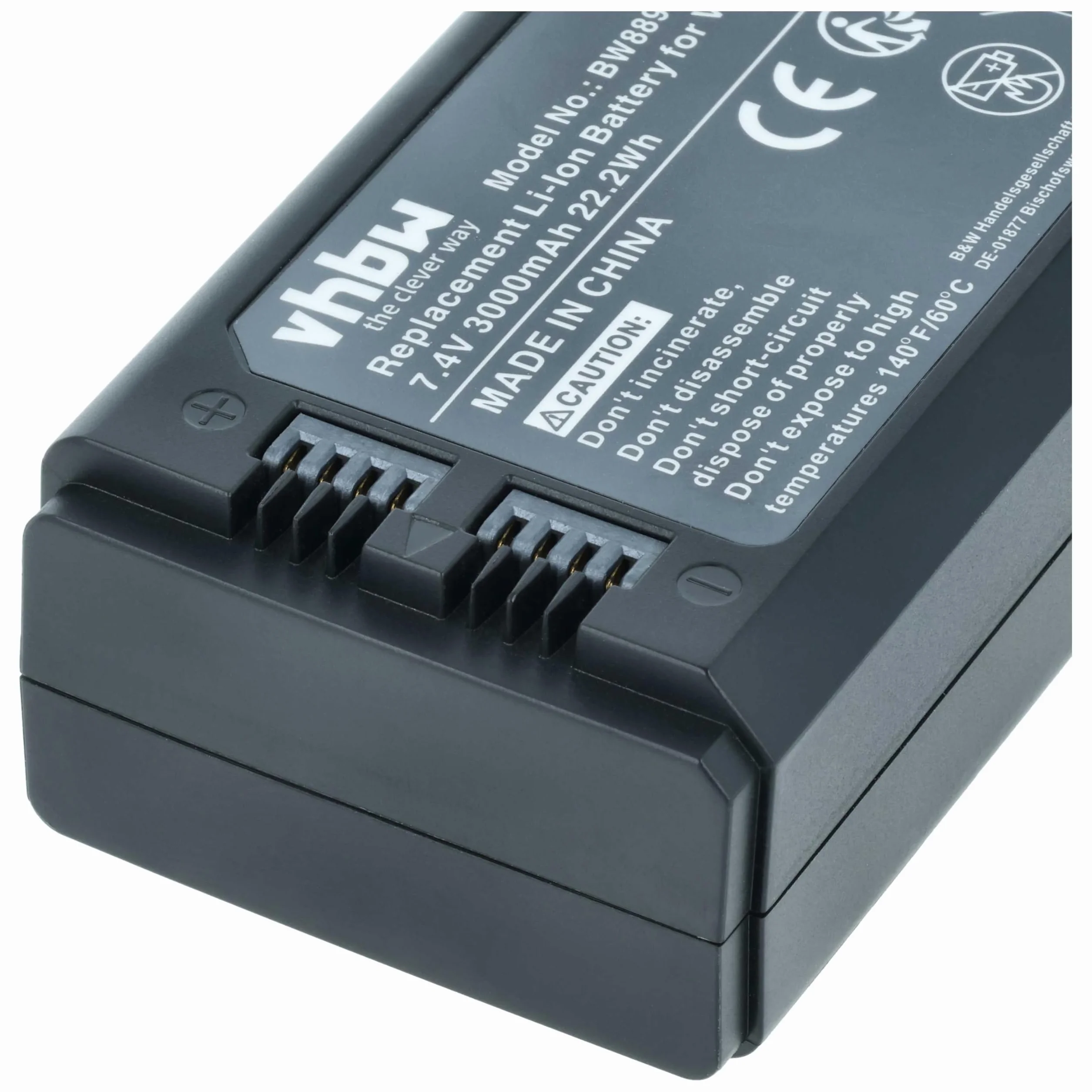 vhbw 2 x akumulator kompatybilny z Godox V1PRO-N, V1PRO-O, V1PRO-C, V1PRO-F, V1PRO lampa błyskowa do aparatu (3000 mAh, 7,4 V, Li-ION)