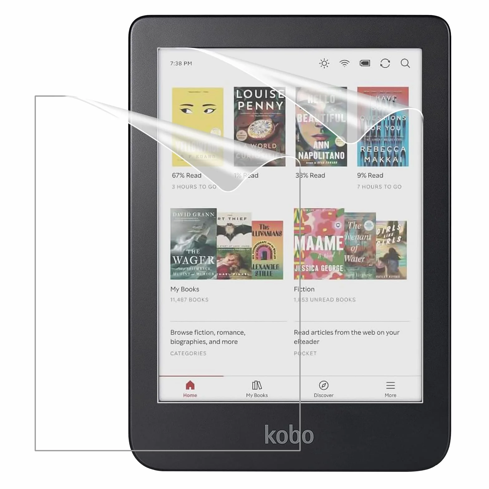 MoKo 2-Pack Screen Protector for Kobo Clara 6" 2024, Anti-Glare Premium PET Protective Film Full-Coverage Matte Screen Protector