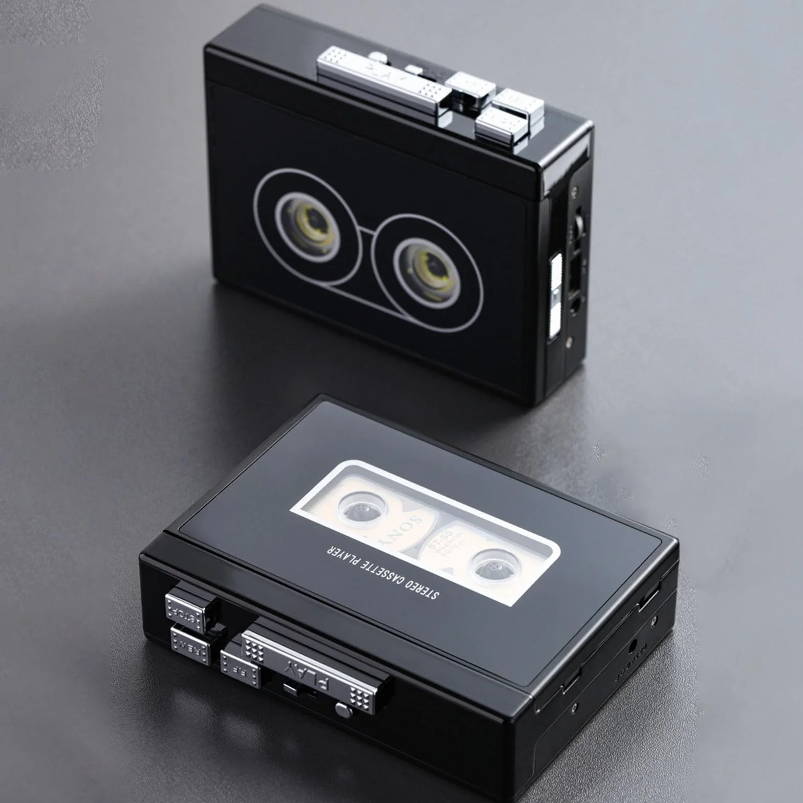 Przenośny Odtwarzacz Kasetowy, Odtwarzacz MP3 Bluetooth, Konwerter Kasety USB C na MP3 z funkcją Automatycznego Cofania i Radiem FM, Idealny dla Entuzjastów Muzyki Vintage i Digitalizacji