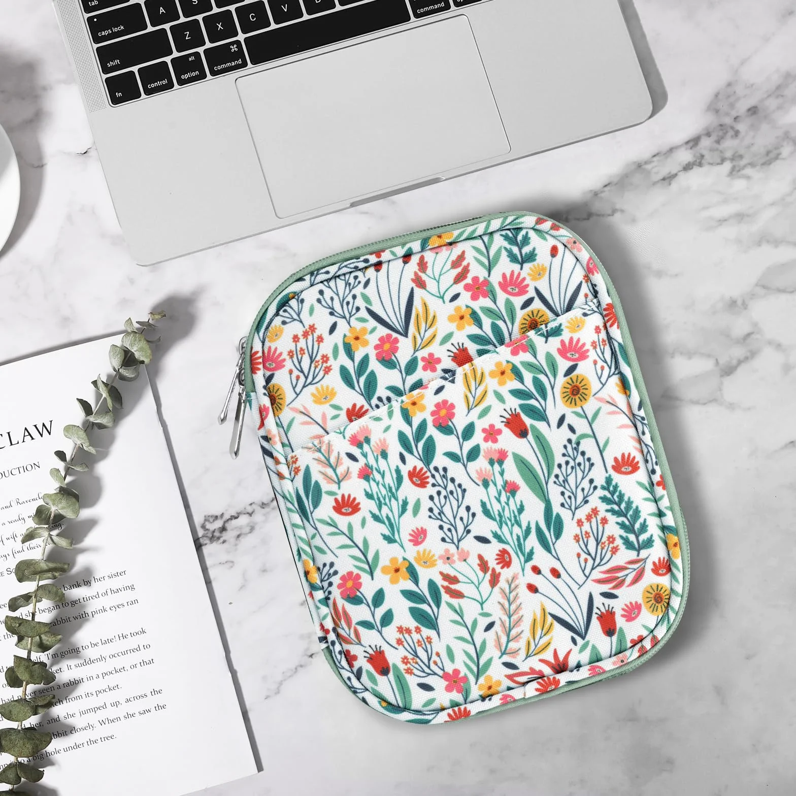 TiMOVO Etui na tablet 6-7 cali dla czytnika e-booków Book Paperwhite/Colorsoft Signature Edition, ochronne etui typu sleeve z kieszenią dla czytnika e-booków, urządzeń Oasis i Kobo, kwiat
