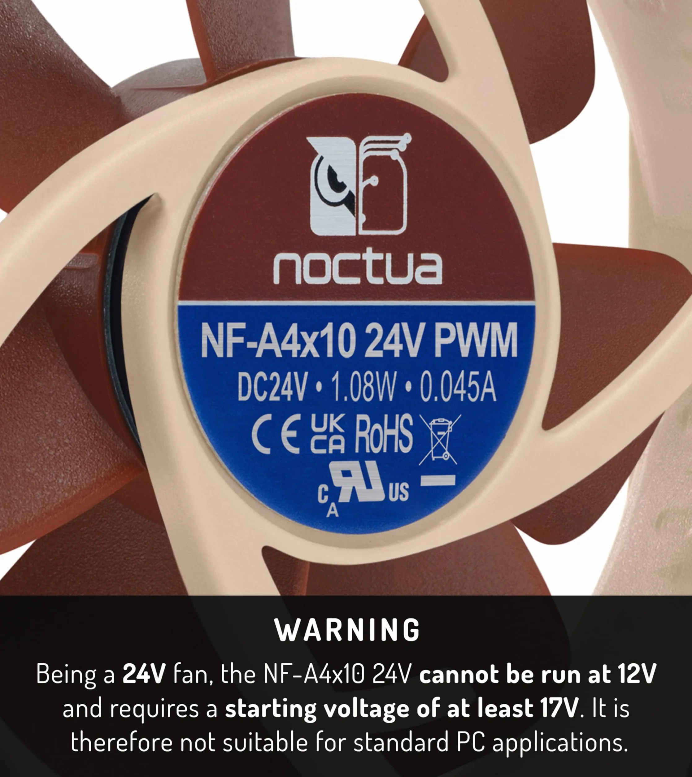 Noctua NF-A4x10 24V PWM, Cichy 40-milimetrowy Wentylator do Drukarek 3D i Innych Zastosowań (40x10 mm, Brązowy)