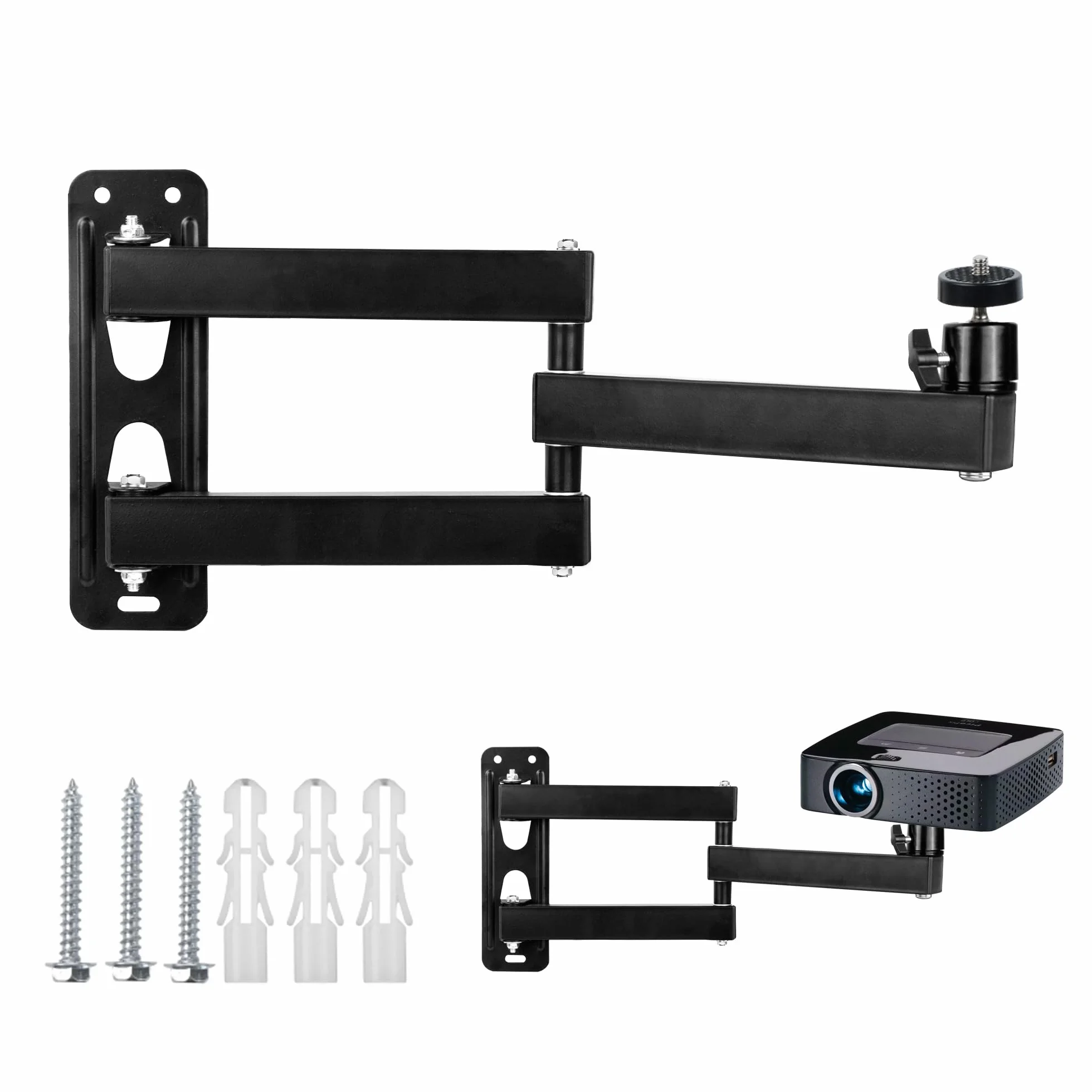 Metalowy regulowany uchwyt ścienny do projektora 1/4" 3-ramienny