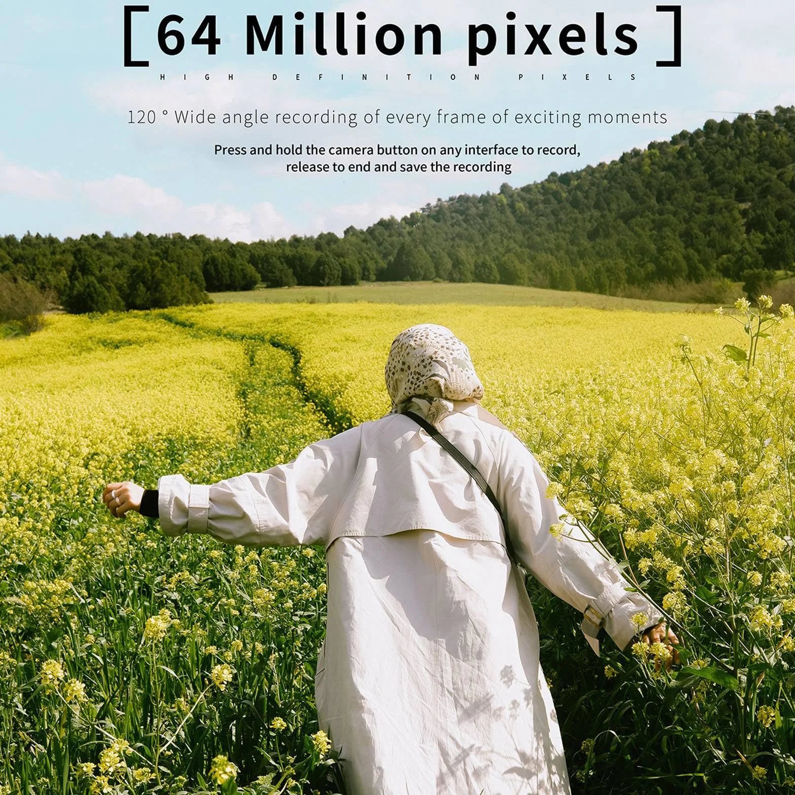Aparat Cyfrowy 4K, Kolorowy Wyświetlacz 64 MP, Zoom 16x, Kamera HD do Vlogowania do Robienia zdjęć, Wideo, Połączenie Wi-Fi, Zdjęcia Nocne, Długi Czas Pracy Baterii