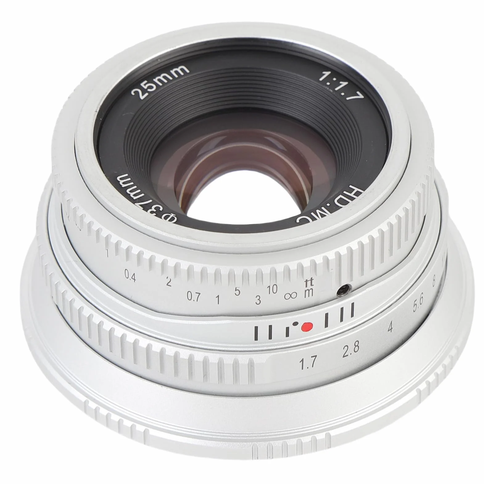 Fabater Obiektyw 25 Mm F1.7 z ręczną regulacją Ostrości, Mocowanie FX i dużą przysłoną, z ręczną regulacją Ostrości Prime Stały Obiektyw do X-E1 X-E2, (SILVER)