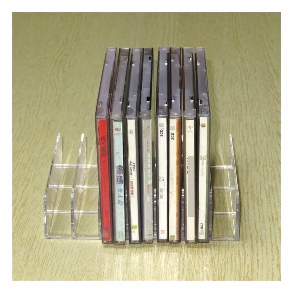 Stojak na płyty CD Taca do przechowywania płyt DVD, przezroczysty akrylowy stojak na płyty CD, stojak z możliwością układania w stosy - mieści do 14 standardowych pudełek