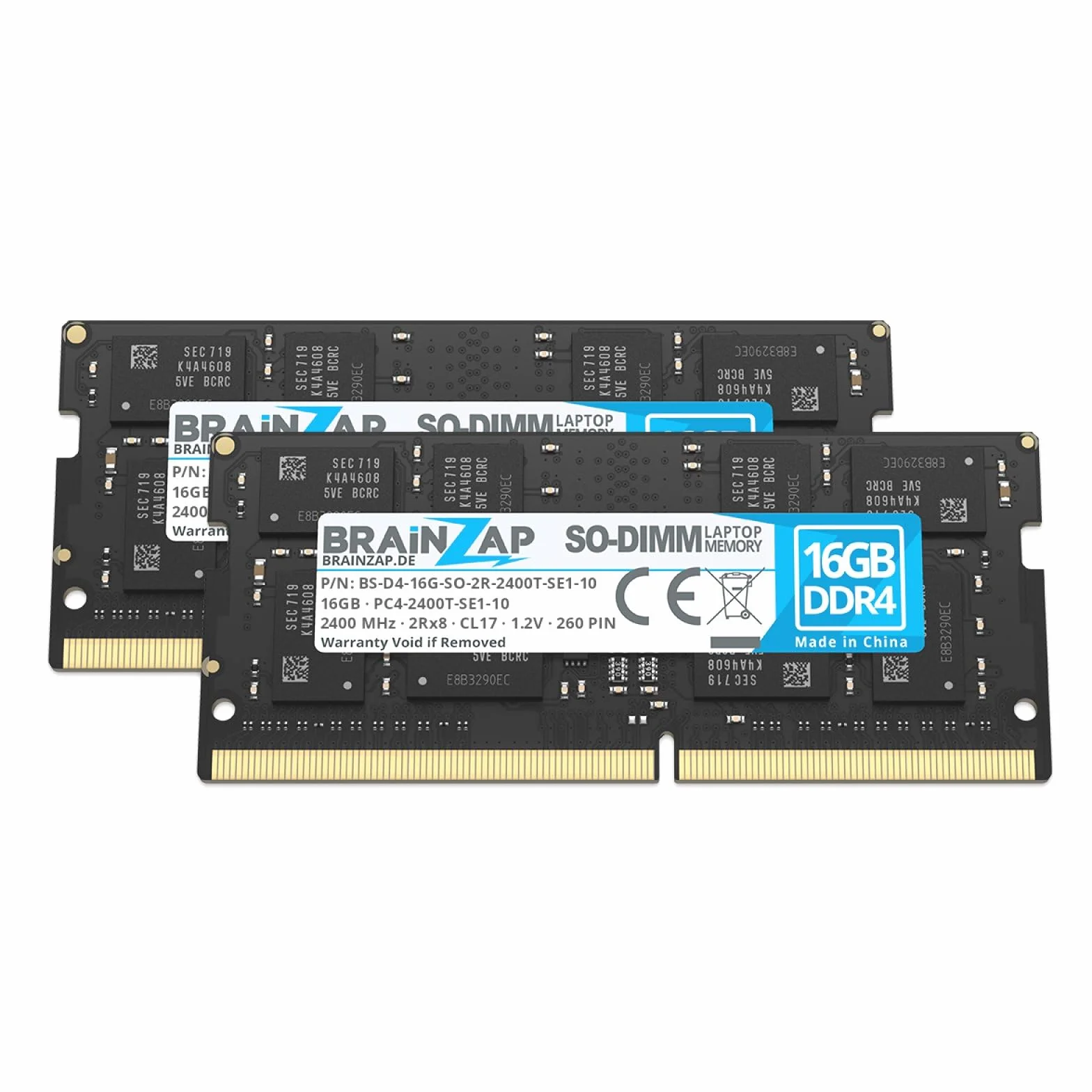 BRAINZAP 32 GB (2X 16 GB) DDR4 RAM SO-DIMM PC4-2400T-SE1-10 2Rx8 2400 MHz 1.2V CL17 notebook laptop pamięć operacyjna bez ECC