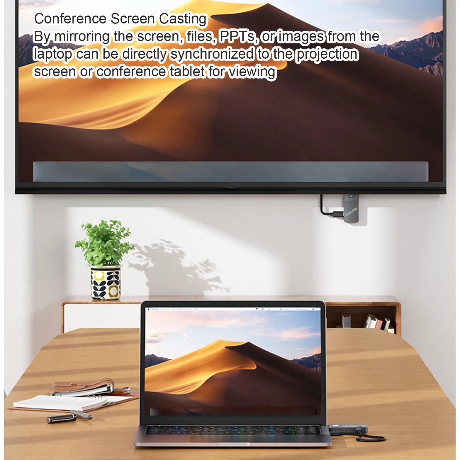Elprico Bezprzewodowy Nadajnik i Odbiornik HDMI, 50M/164FT, Dekodowanie 4k, Wyjście 1080P, Przenośny Dwuzakresowy moduł Plug & Play 5G/2.4G do Projektora Telewizyjnego