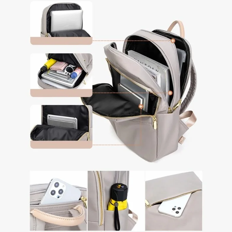 Plecak studencki Tornister Torba na laptopa Modna torba podróżna dla nastolatki Student School College Pack Odporny na zachlapania plecak(Apricot gray)