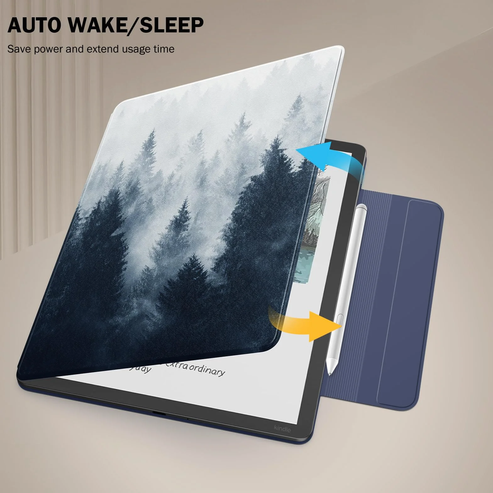 MoKo Magnetic Case for 11" Kindle Scribe 3rd & Colorsoft 1st,For Gri | Strong Magnetic,Slim Folio Premium PU Leather Cover with Pen Clasp & Auto Sleep Wake for 2025 Kindle Scribe Case
