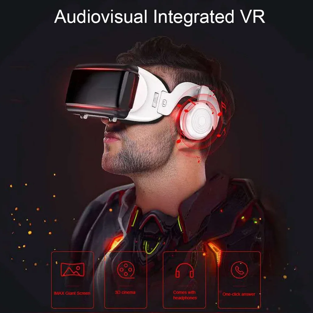 Okulary 3D, Virtual Reality, zestaw słuchawkowy, ochrona oczu, okulary VR do filmów 3D i gier, kontroler Bluetooth do iPhone 13 Pro Max/13 Pro/13/12/11, do Samsung Galaxy S21, Huawei, X. iaomi-Seria nie