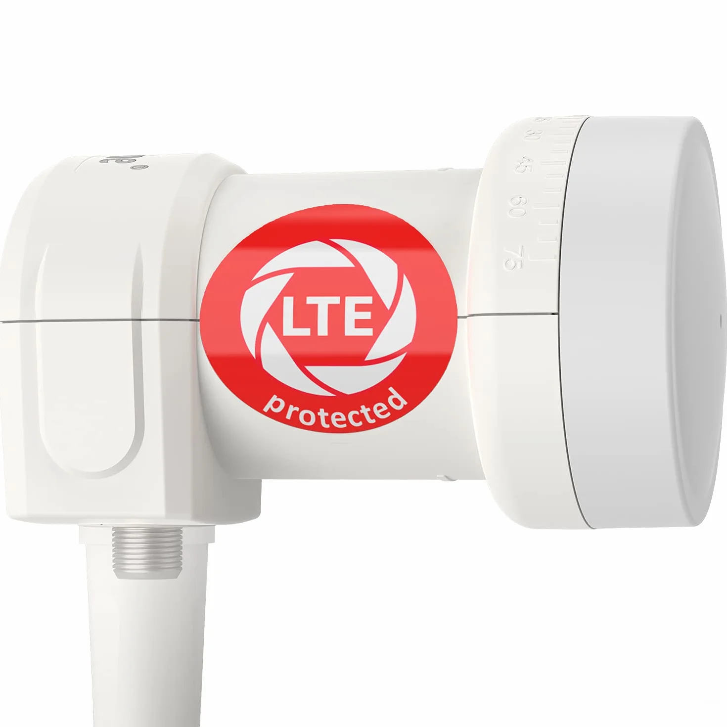 DUR-line + Ultra Single LNB - 1 odbiornik biały - z filtrem LTE [ test bardzo dobry*] 1-krotny, cyfrowy z ochroną przed warunkami atmosferycznymi, Full HD, 4K, jakość premium