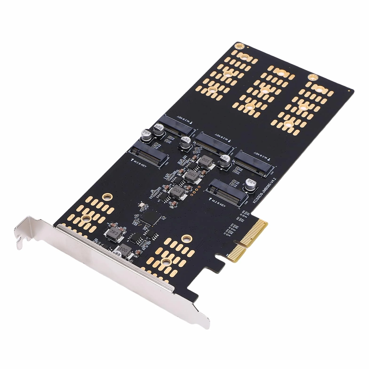 Aramox Adapter M.2 PCIe na M.2 SSD PCB Metalowa Karta rozszerzeń PCIe 5 Gniazd na Dyski SSD 2280 2260 2242 2230, Aktualizacja Pamięci X4 X8 X16 dla Użytkowników Komputerów Stacjonarnych