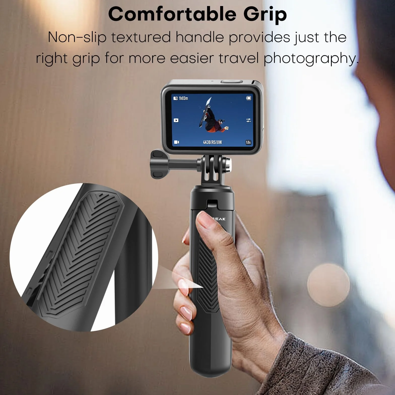 REYGEAK 40 cm statyw do selfie do GoPro, 2 w 1 mini statyw uchwyt do DJI Osmo Pocket 3, GoPro Hero 13/12/11/10/9/Max, Osmo Action 5 Pro/4, Insta-360 X5/X4