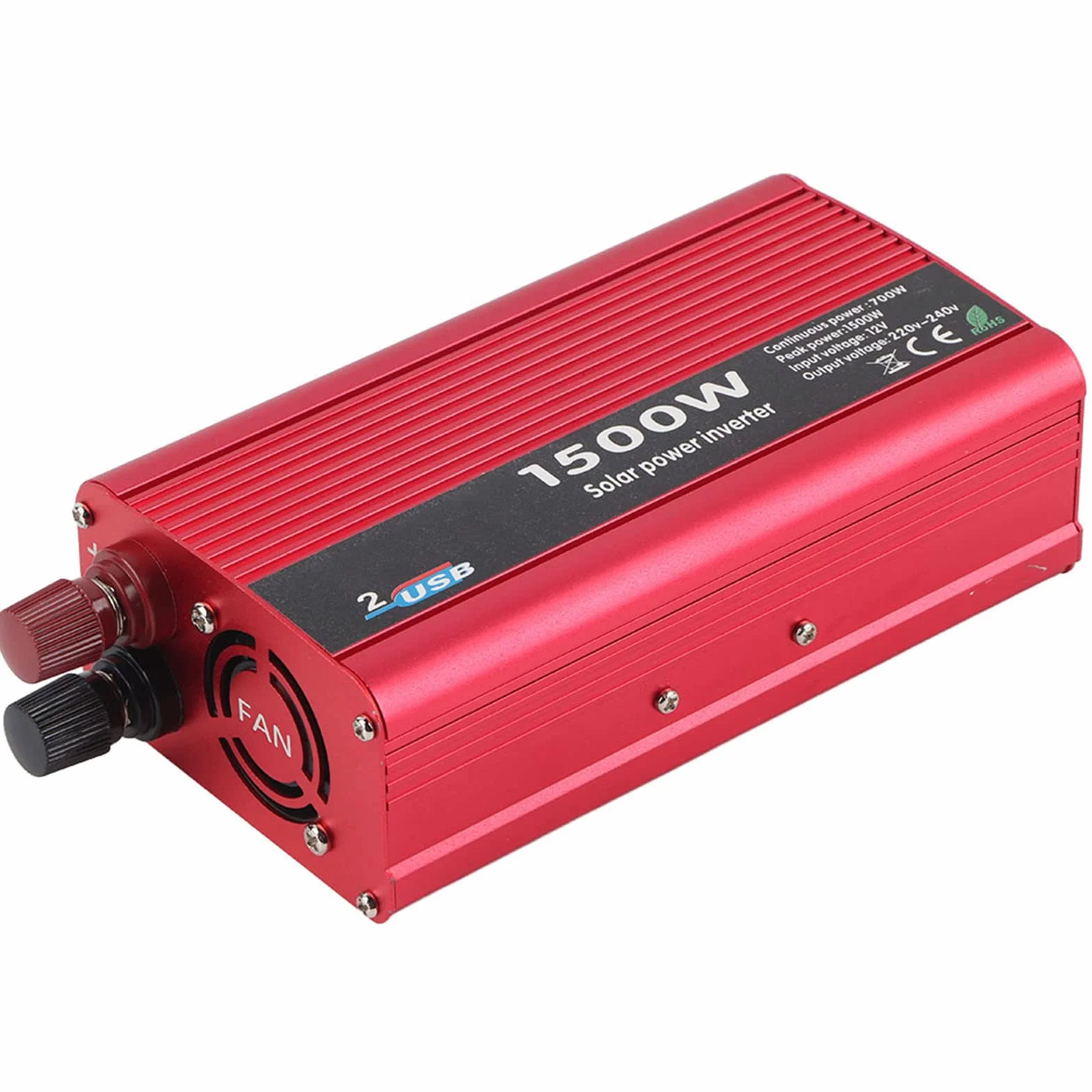 Pongnas Samochodowy 1500 W DC 12 V na AC 230 V z Podwójnym Adapterem USB — Idealny do Laptopów i Gadżetów