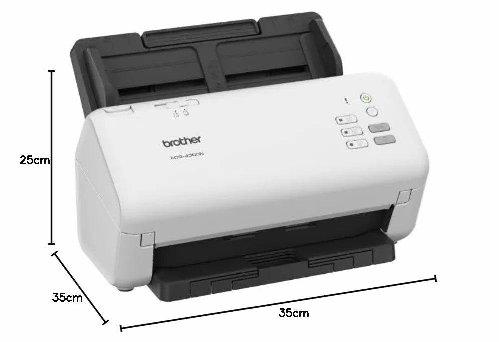 Brother ADS-4300N, profesjonalny skaner dokumentów z USB i LAN, skanowanie dupleksowe, przyciski, biały, ADS4300NRE1