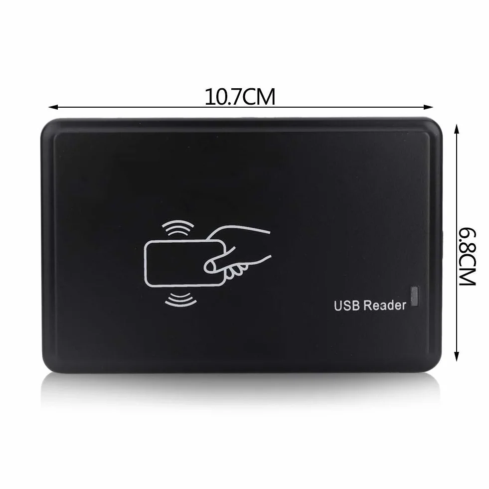 Nikou Czytnik i Zapisywacz kart RFID, Czytnik kart USB, Zapisywacz i Kopiarka kart identyfikacyjnych 125 kHz USB Duplikator kart RFID z 5 szt. breloczkami do kluczy