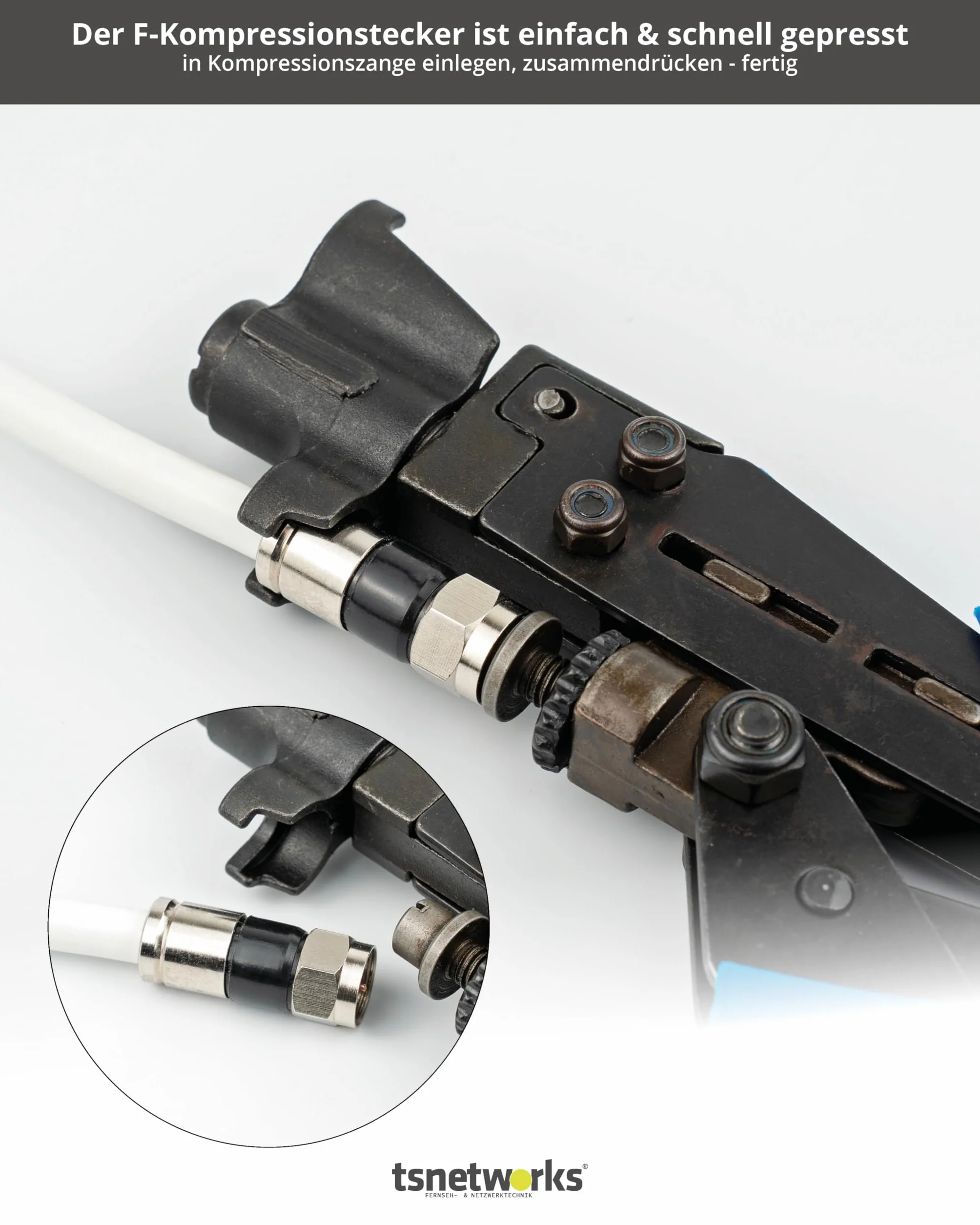 F Wtyczka do kabla koncentrycznego 6,8-7,4 mm RG 6 kompresyjna