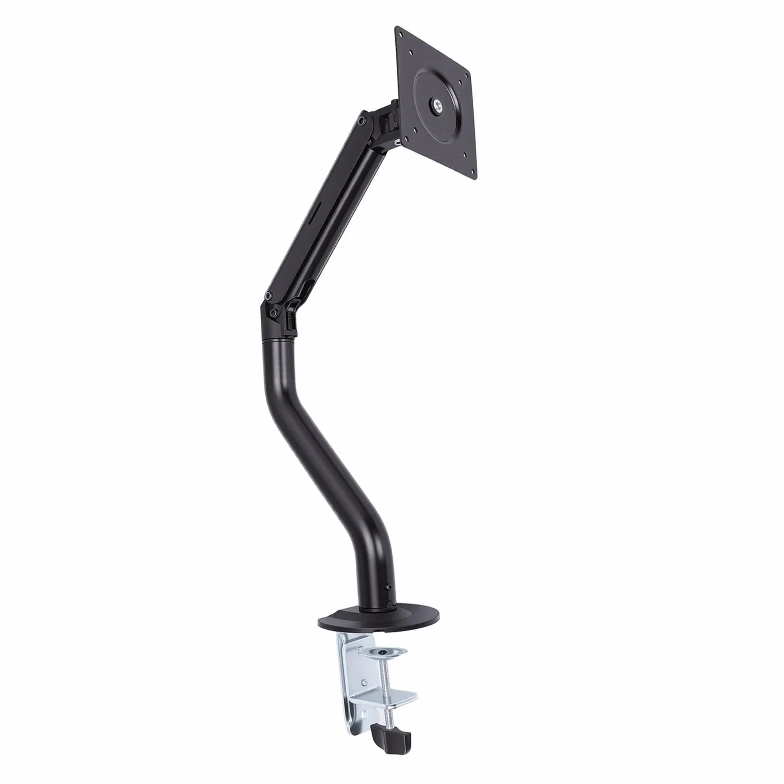 Pneumatyczne ramię na Biurko do Komputera, Solidne, Regulowane Mechaniczne ramię do Montażu na Biurku ze stalową konstrukcją PP, Zapewniające oszczędność Miejsca Podczas Pracy i Konfiguracji
