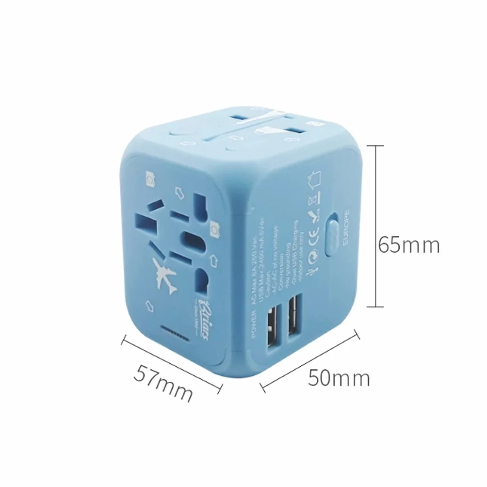 Uniwersalna adapter zasilacza doskonała ładowarka wtyczki na całym świecie z 2 Usb. Port, międzynarodowy adapter podróży, (Color : C)