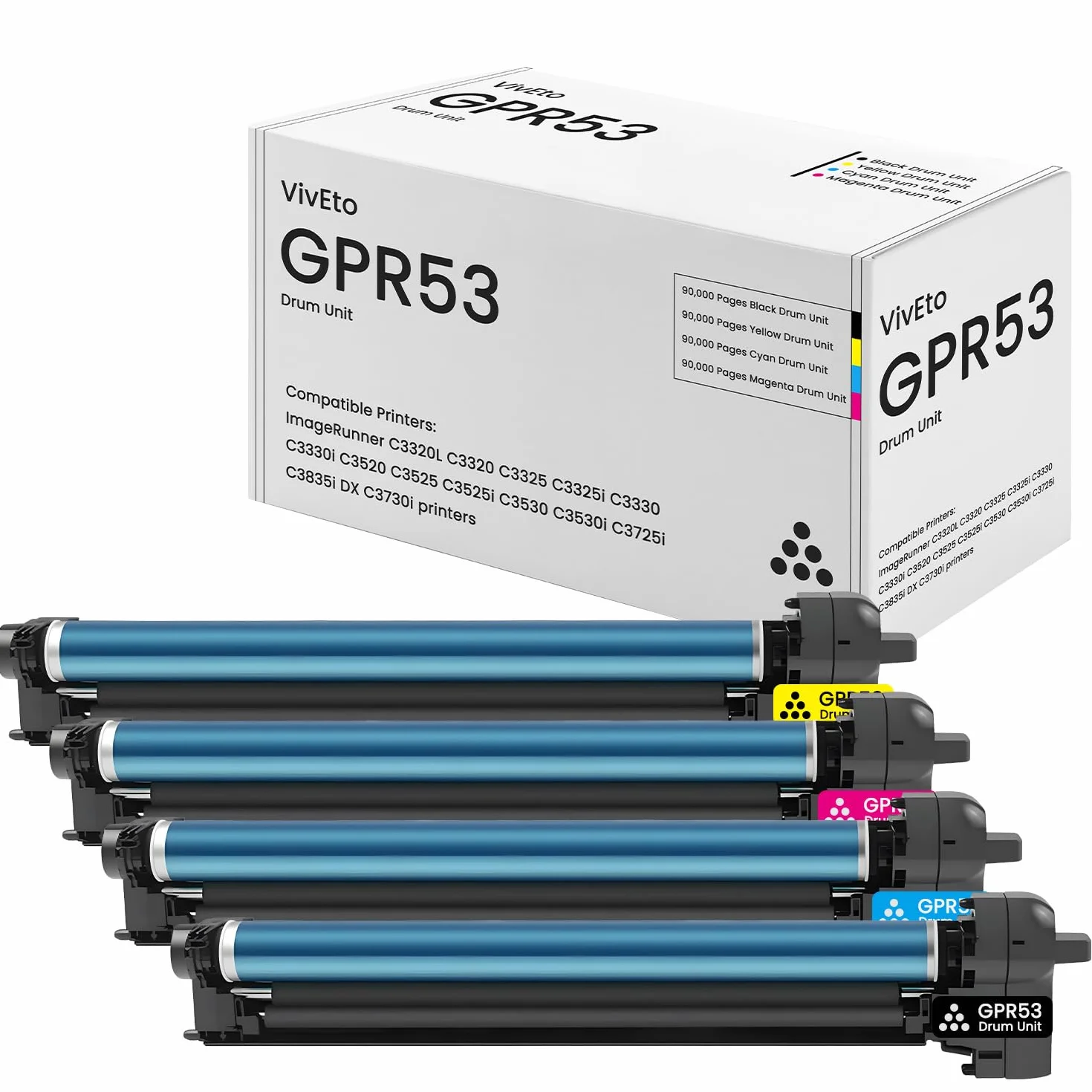 GPR53 GPR-53 8528B004AA zespół perkusyjny czarny zamiennik do zestawu perkusyjnego Canon GPR-53 do drukarek ImageRunner Advance C3325i C3330i C3525i C3725i C3730i C3826i C3830i | 4 Pakiet GPR-5 3