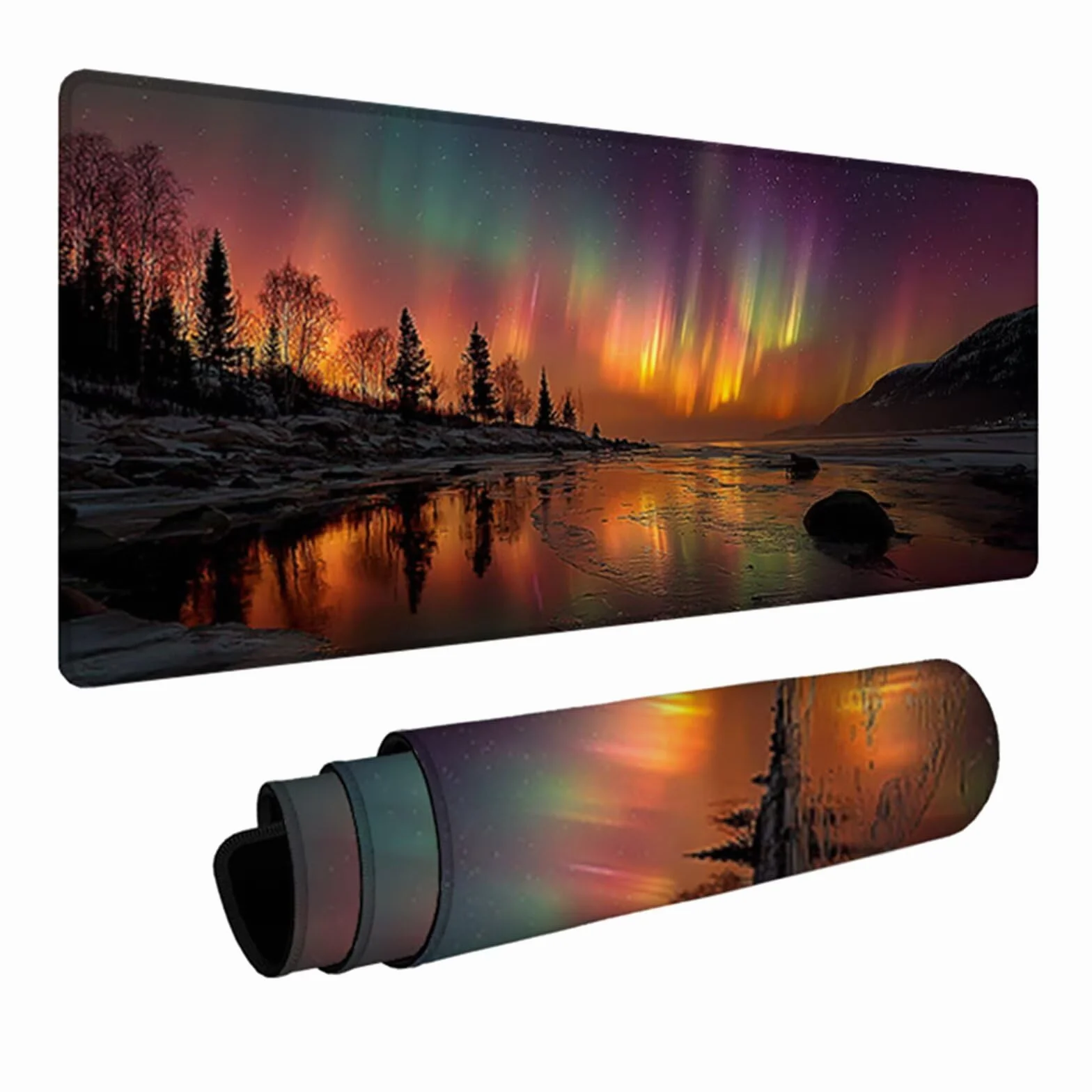 Podkładka pod mysz gwiaździste niebo XXL, duża podkładka pod biurko 1200 x 600 x 3 mm nocny widok, wysoka precyzja i szybkość myszy pad, mata biurkowa z gumową podstawą, akcesoria do gier, do biura