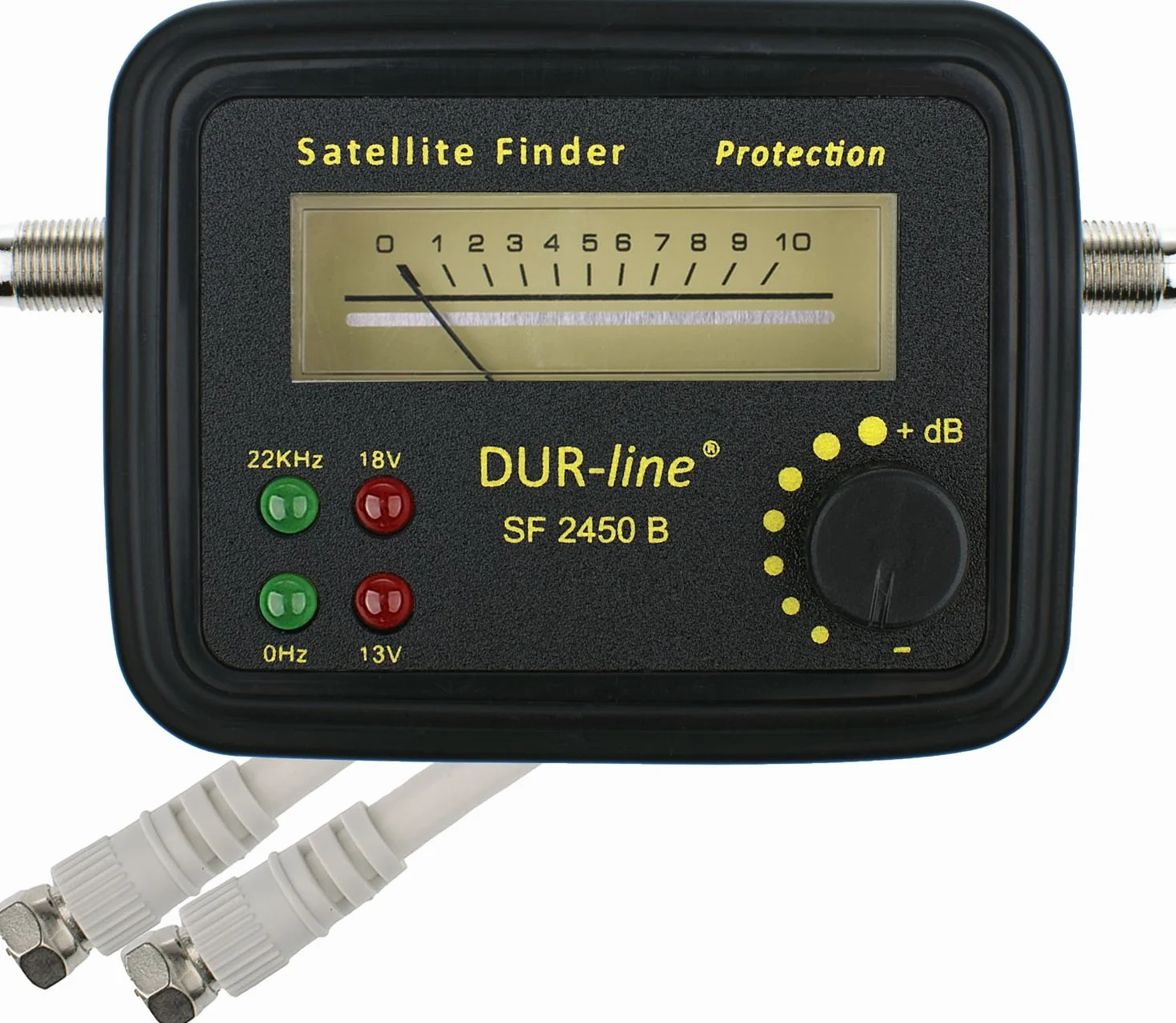 Dur-Line® Wyszukiwarka satelitarna SF 24XX, czytnik siły sygnału do precyzyjnego ustawienia cyfrowej anteny satelitarnej, wysoka czułość wejściowa, w zestawie kabel F i szczegółowa instrukcja obsługi