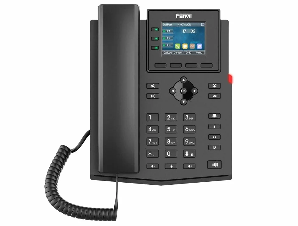 Fanvil X303W téléphone fixe Noir 4 lignes LCD Wifi