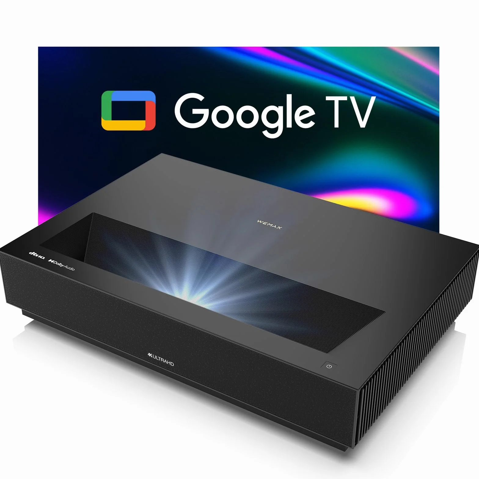 WEMAX Nova Pro Projektor Ultra Krótkoogniskowy 4K UST, 150" ALPD Laser TV ze Smart Google TV, 2100 Lumenów ISO, Dźwięk Dolby Audio DTS-HD, Projektor Kino Domowe, WiFi Bluetooth, Asystent Google