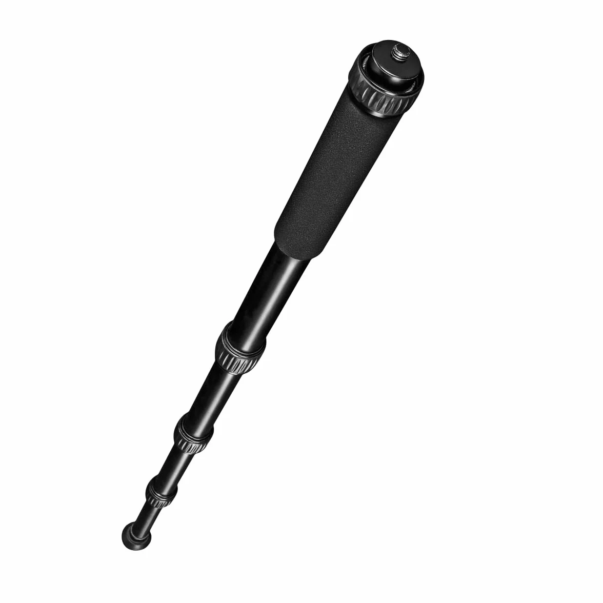 Mantona Wolverine L 284 statyw do aparatu, aluminium, statyw fotograficzny do 15 kg, regulacja wysokości do 166 cm, statyw z kolcami, ważką, lampa LED, może być używany jako statyw trójnożny i