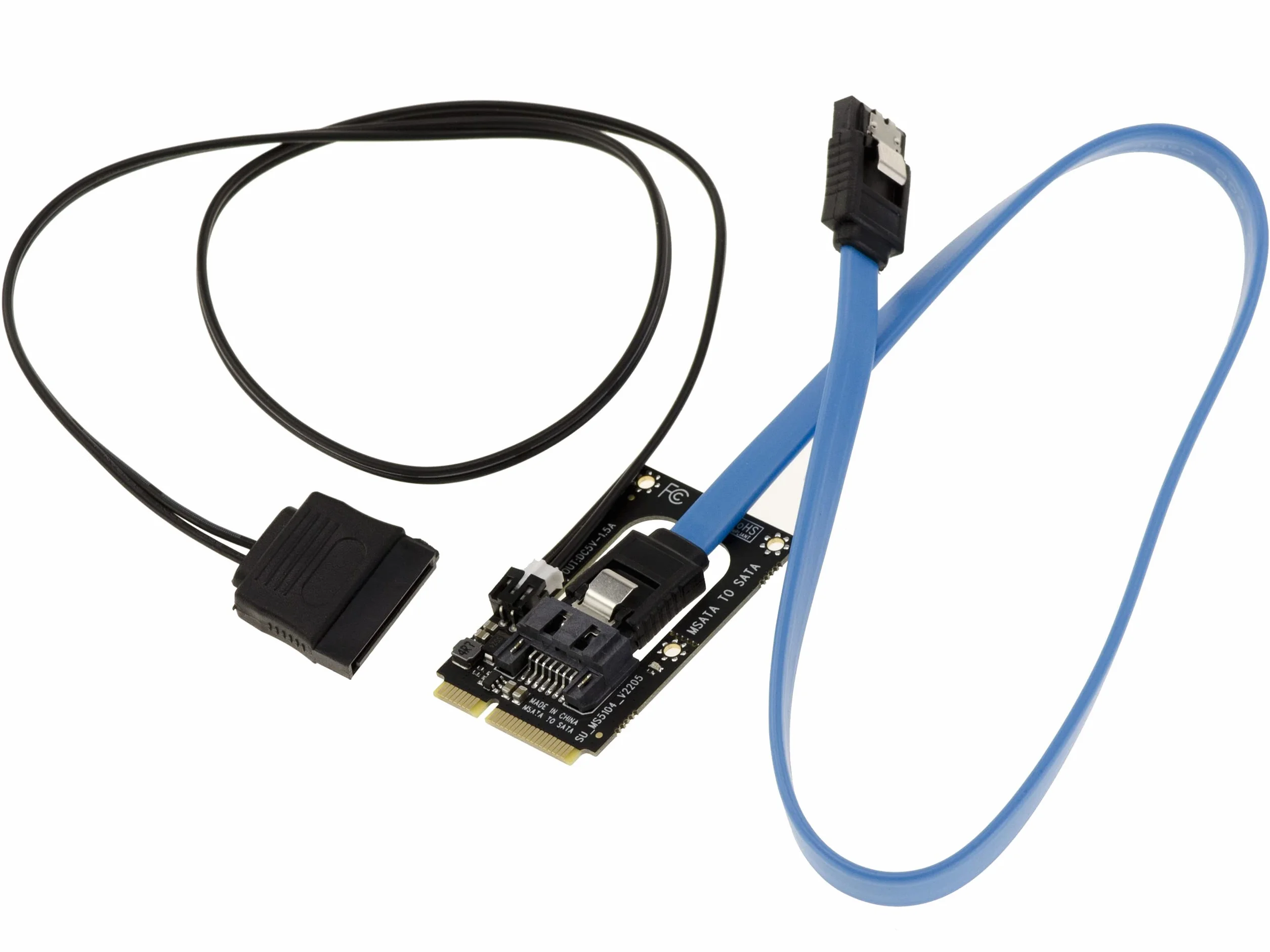 KALEA-INFORMATIQUE Adapter SATA do mSATA z zasilaczem do dysku twardego, do zastąpienia dysku SSD mSATA klasycznym dyskiem twardym