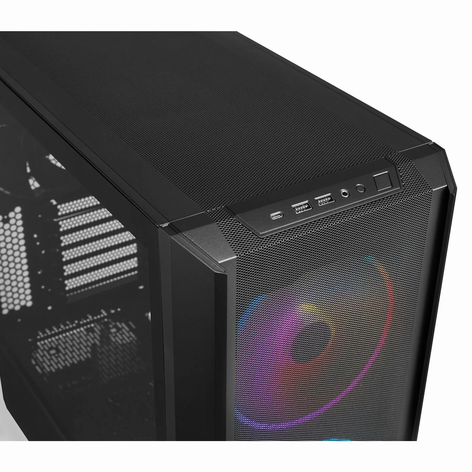 Lian-Li Lancool 216 RGB czarna stal/hartowane szkło ATX Mid Tower obudowa komputera, 2 x wentylatory ARGB 160 mm w zestawie – LANCOOL 216RX czarna