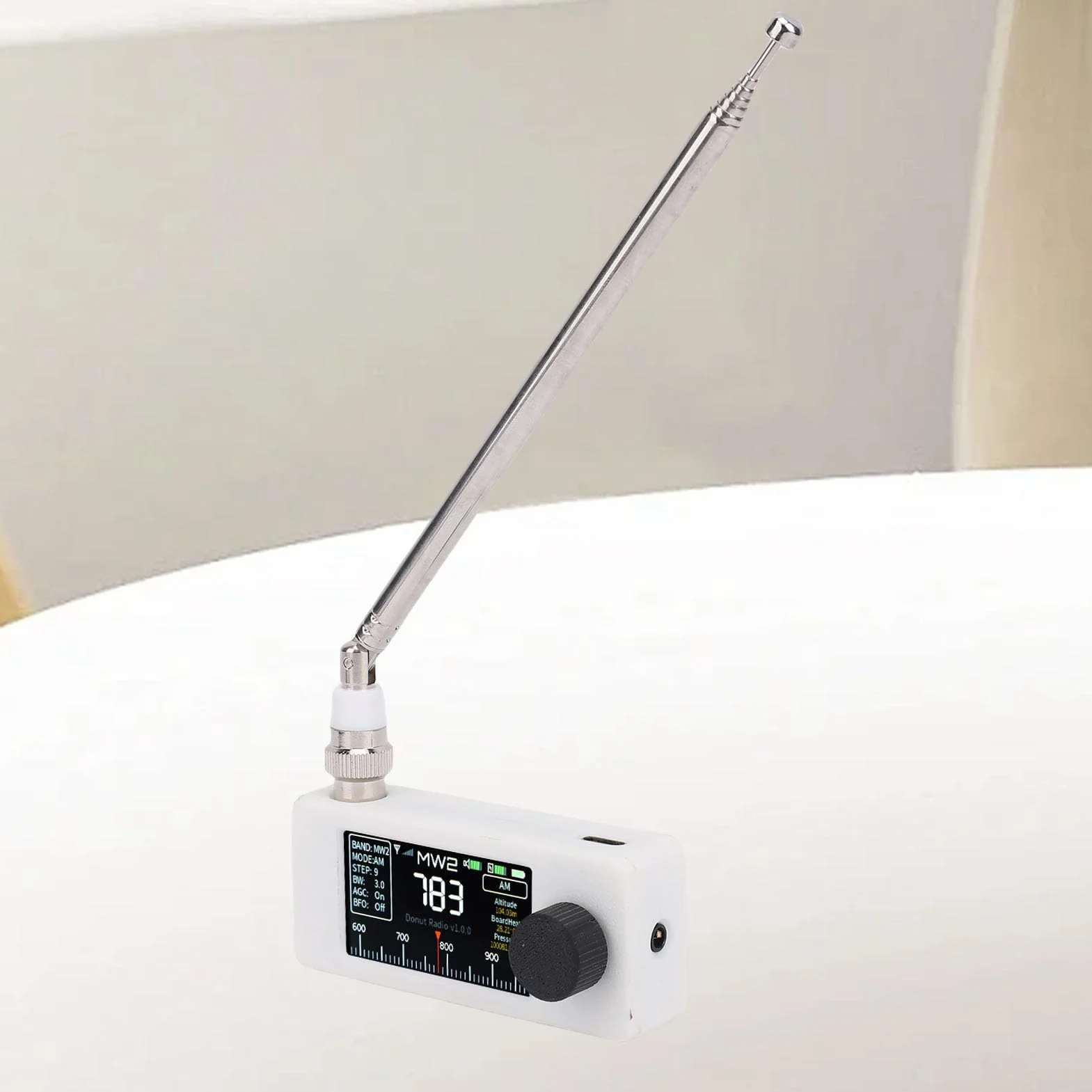 Bewinner SI4732 Odbiornik Radiowy AM FM LSB USB z Kolorowym Ekranem, Przenośne Kieszonkowe Radio Krótkofalowe, Ulepszone Odbiór, 10H Bateria, Awaryjna podróż (WHITE)