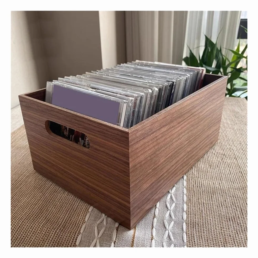 Stojak na płyty CD Wielofunkcyjne pudełko na płyty CD Drewniane albumy Retro stojak do przechowywania
