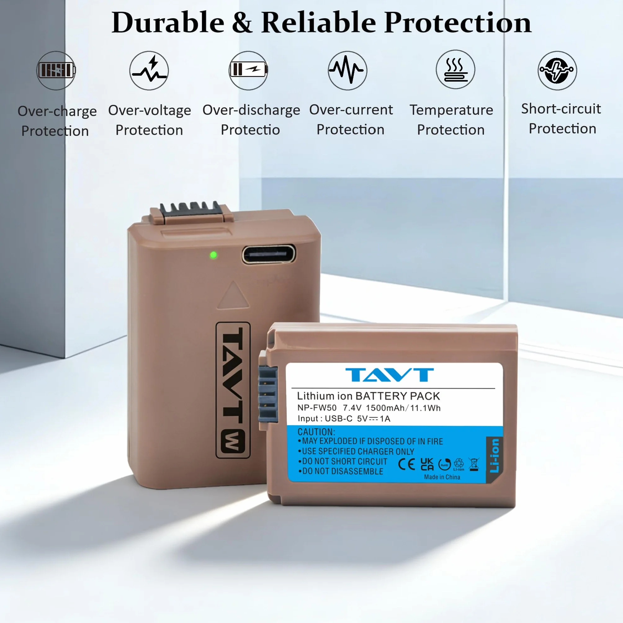 1500 mAh NP-FW50 akumulator do Sony ZV-E10, A3000 A5000 A5100 A6000 A6300 A6500 A6400, A7R, A7R II, A7, A7 II, A7S II, A7S, DSC-RX10 II/III/IV, IV, A33 A35 A37 A55 NEX-3 NEX-5N NEX-6