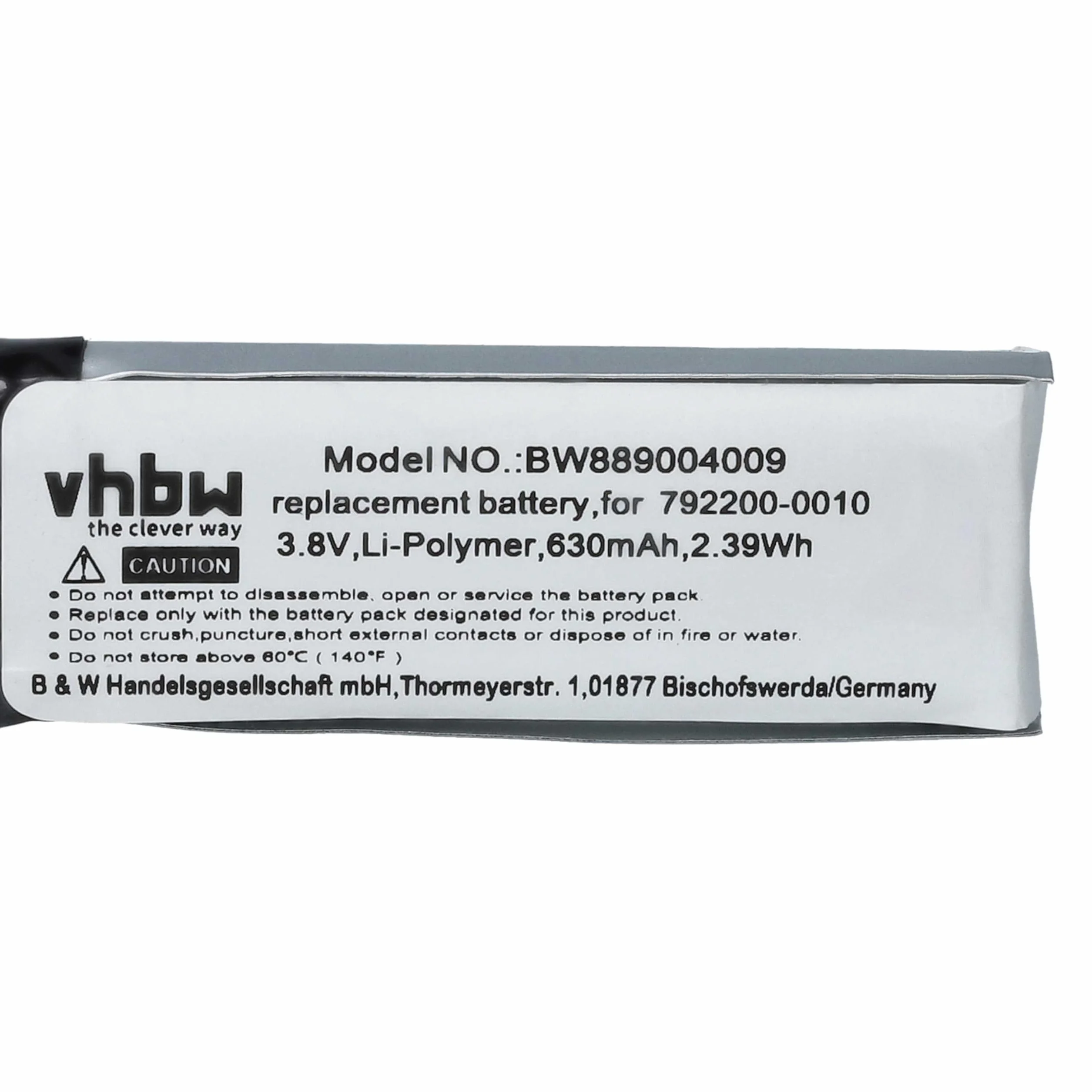 vhbw 1 x bateria kompatybilna z Bose NC 700 UC, 700 bezprzewodowych słuchawek (630 mAh, 3,8 V, Li-ion)