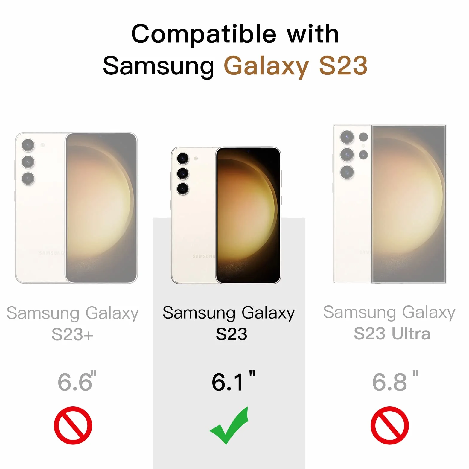 JETech Ochraniacz Ekranu dla Samsung Galaxy S23 5G 6,1 Cala, Screen Protector Szkło Hartowane Film Folia, Odciski Palców ID Kompatybilny, HD Przezroczyste, 3 Sztuki