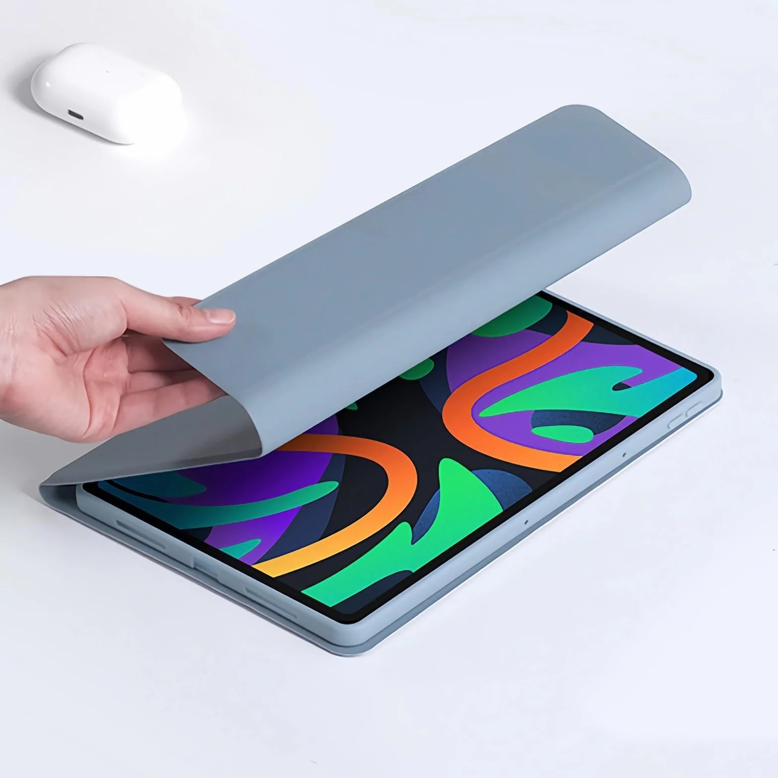 Etui z klawiaturą do Redmi Pad 10.6" 2022, 7 Kolorów Podświetlenia, Obrót o 360, Magnetyczna Odłączana Klawiatura Bezprzewodowa z Myszą Bluetooth,Black