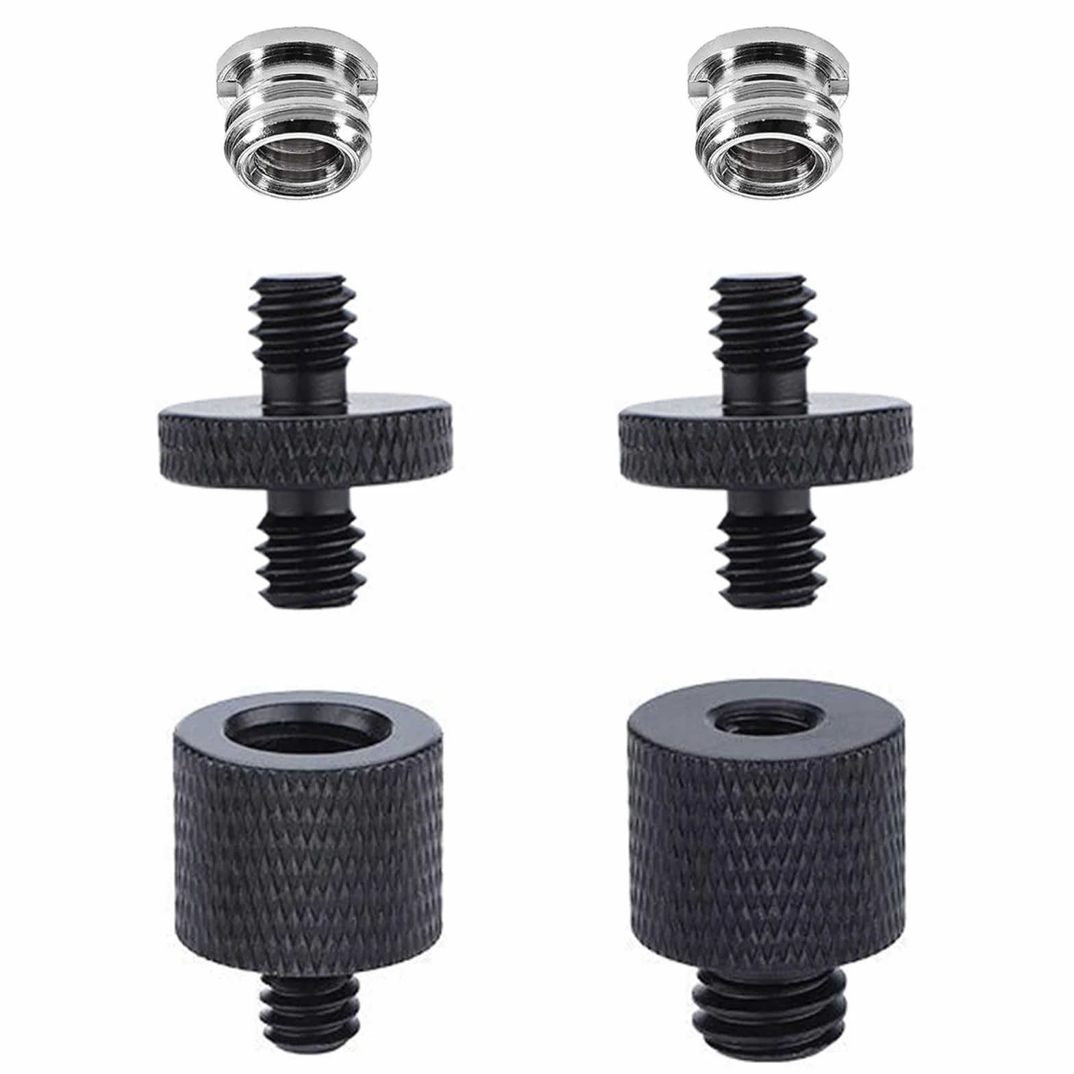NIYATA Adapter gwintu stojaka 1/4 do 3/8 cala - Śruby adaptera do aparatu i mikrofonowego stojaka