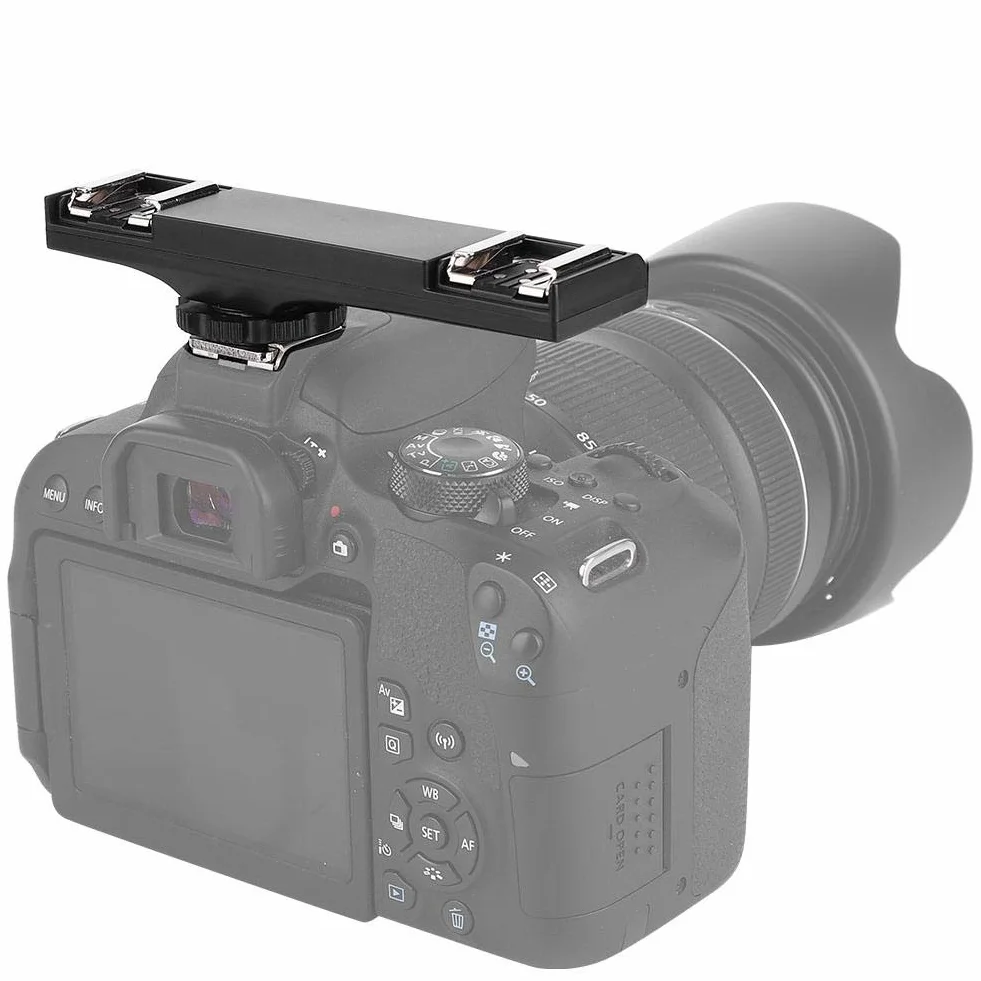 Tangxi Podwójny rozdzielacz gorącej stopki, przedłużacz do gorącej stopki, uchwyt przedłużający zimną stopkę, podwójny uchwyt, lustrzanka DSLR, kamera DV ()