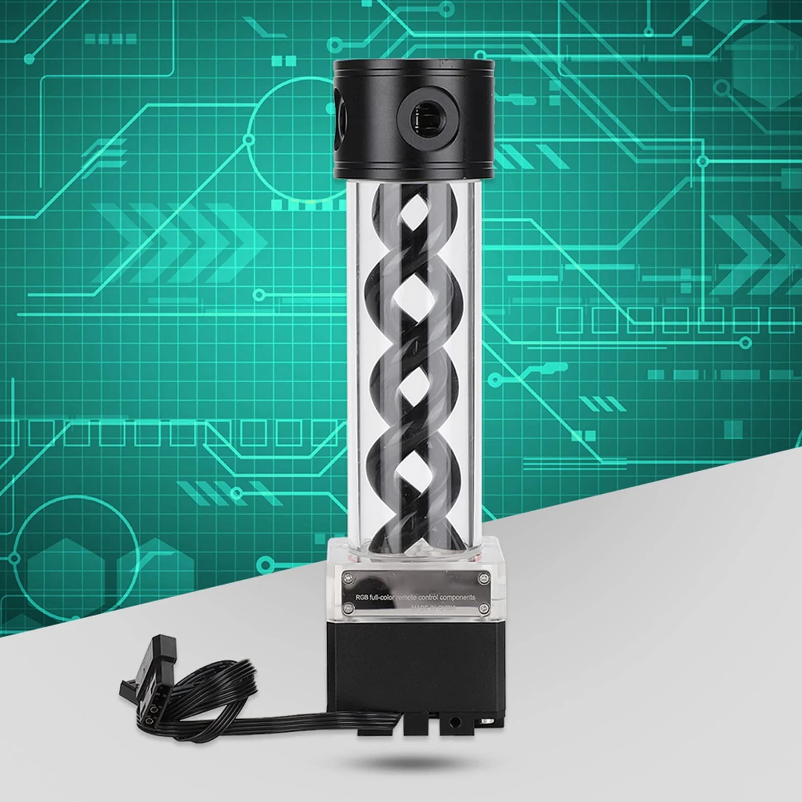 Ausla Zbiornik Pompy Chłodzącej Komputer PC, Zintegrowana Konstrukcja z anodą aluminiową z Natężeniem Przepływu 800 L/h Głowica Tłocząca 4M do Systemu Chłodzenia wodą Komputera do Gier PUBFS6MB24