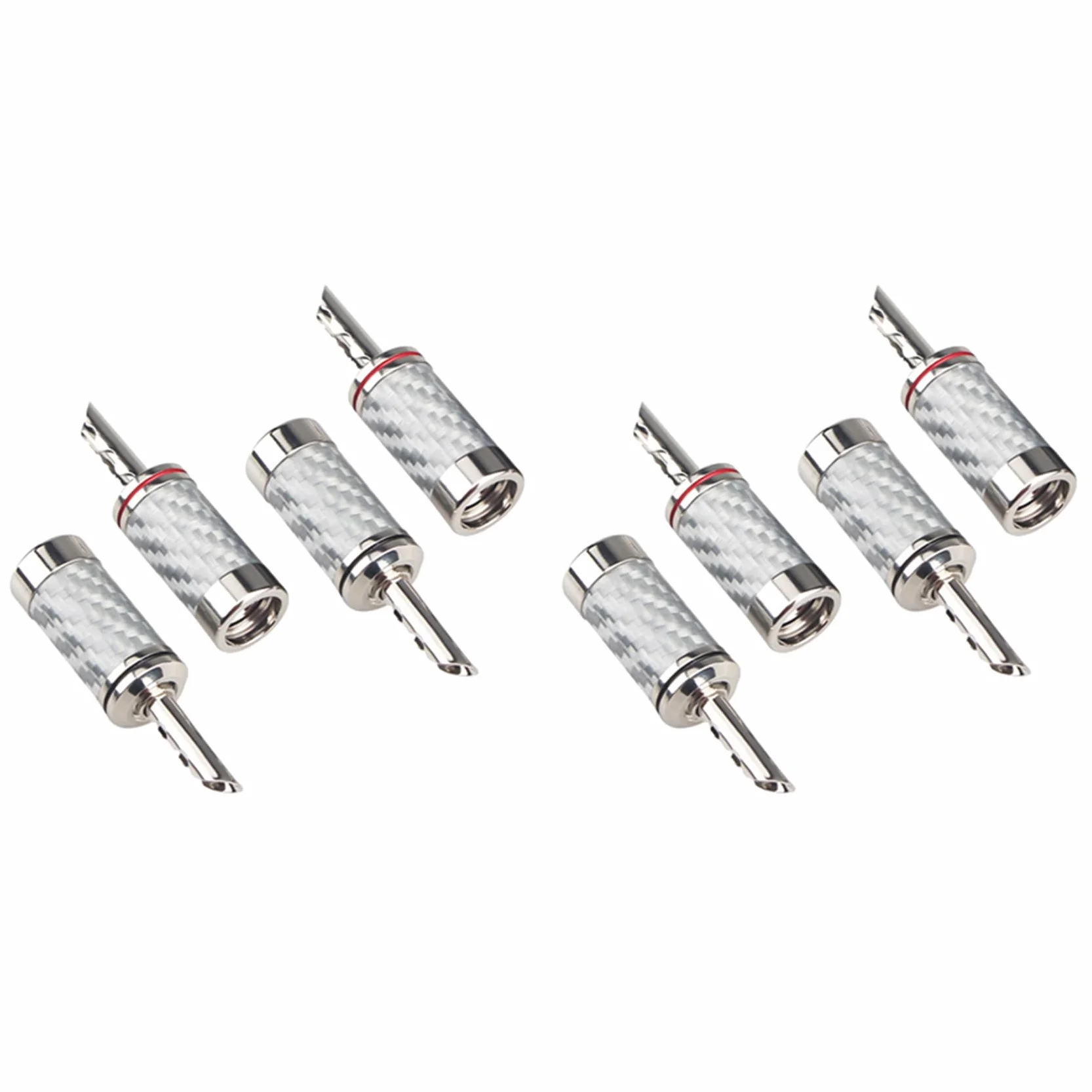 8 sztuk wtyków bananowych HiFi DIY z włókna węglowego, elektryczny kabel audio do głośników, wtyczka bananowa