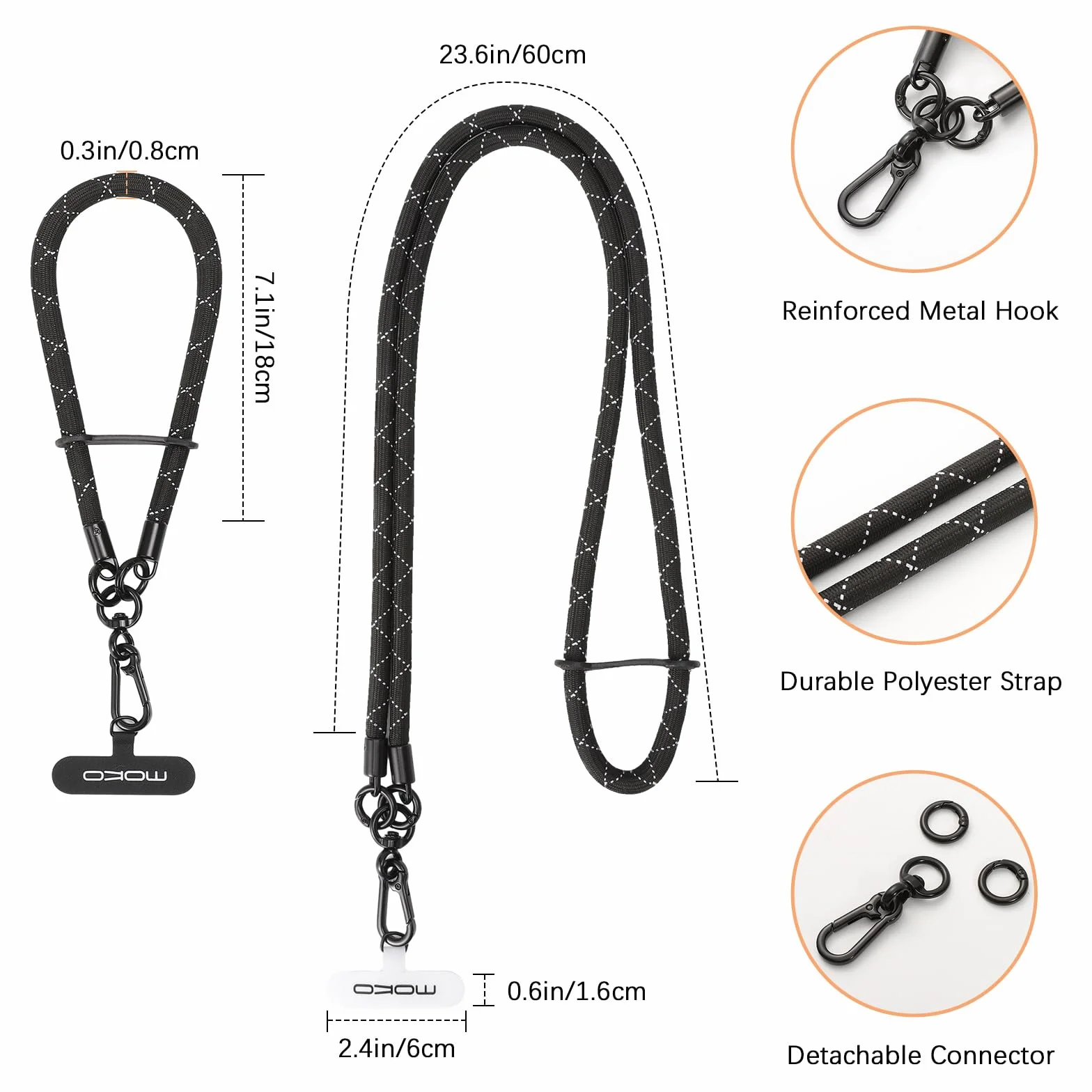 MoKo Smycz do telefonu crossbody regulowana