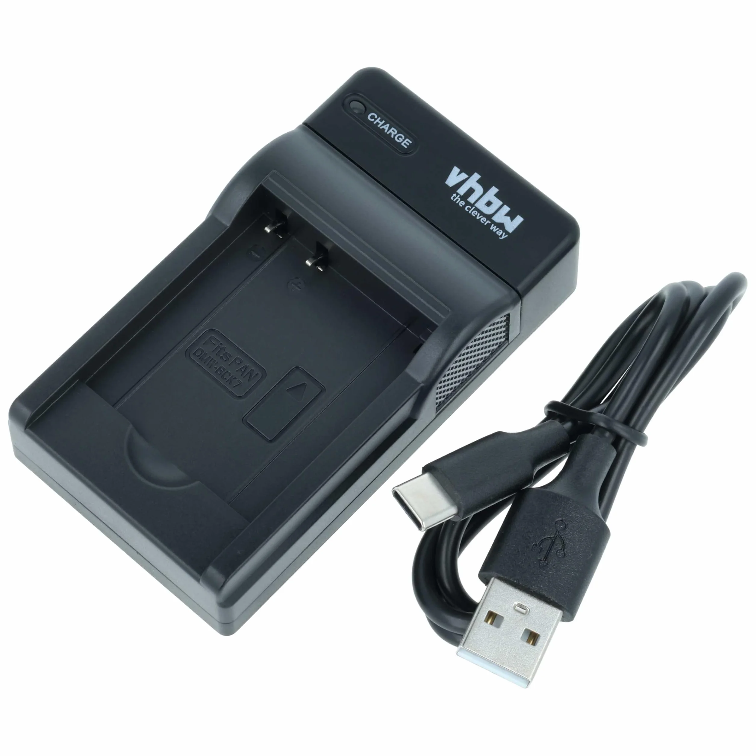 vhbw Ładowarka USB kompatybilna z Panasonic Lumix DMC-FS35, DMC-FS37, DMC-FS40 kamera / akumulator - stacja ładowania, wskaźnik ładowania, 4,2 V