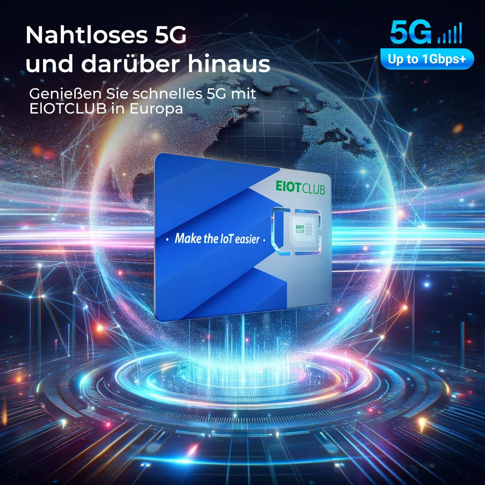 EIOTCLUB Prepaid SIM do LTE, foto-pułapki, 4G, routera, obsługuje sieci Vodafone, Wind, Iliad i Windtre. Karta SIM tylko do danych, 5G, wysoka prędkość, bez umowy, bez rejestracji.