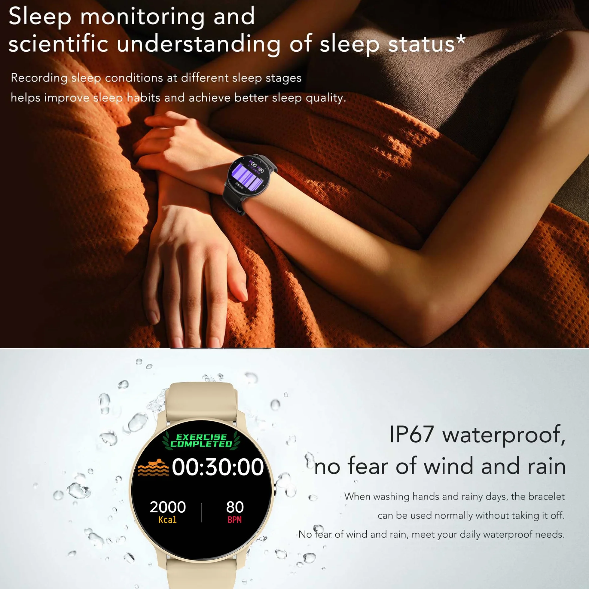Smartwatche Mężczyźni z Funkcje Telefonu Bluetooth, Sportowy Smartwatch 1,39 Cala ze 123 trybami Sportowymi, Pomiarem Tętna, Odtwarzaczem Muzycznym, Wodoodpornością 5AMT dla Android iOS (Złoto)