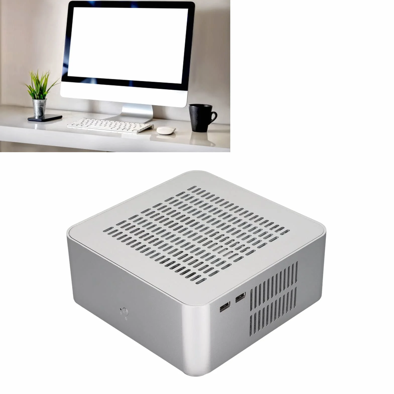Semme Obudowa Komputera Stacjonarnego ITX Kompaktowa Obudowa HTPC z Dobrym Odprowadzaniem Ciepła Wysokiej Jakości Stop Aluminium do Domowych Terminali Wideo i Terminali Samoobsługowych